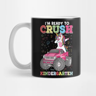 1st day of Kindergarten kids Dabbing unicorn Monster Truck Mug